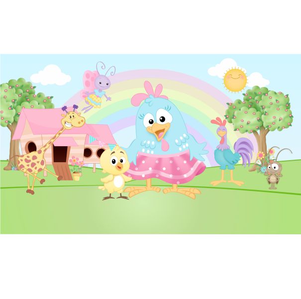Painel 3x5m Galinha Pintadinha Candy